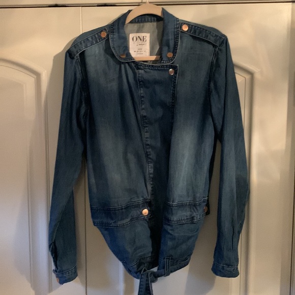 Urban Outfitters x One Teaspoon Slouchy Distressed Denim Moto Jacket XS - Picture 4 of 9